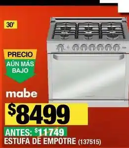 The Home Depot Mabe - estufa de empotre oferta