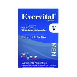Farmacias YZA Evervital Men 1.496G 30 Caps oferta