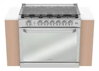 Estufa Empotrable Mabe Ma0c80500ci2 A Gas/eléctrica 6 Quemadores Plata Mercury 127v Puerta Con Visor