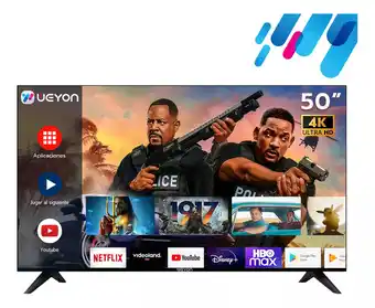 Mercado Libre Smart TV Pantalla 50 Pulgadas Weyon Android TV LED 4K UHD HDR Bluetooth 50WDSNMX 127V oferta