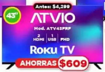 Bodega Aurrerá ATVIO Roku TV 43" oferta