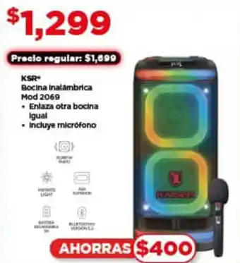 KSR Bocina Inalámbrica Mod 2069