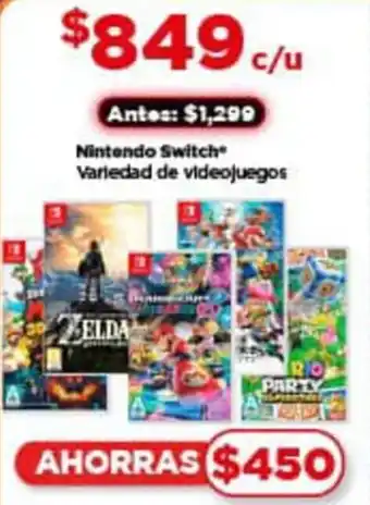 Bodega Aurrerá Nintendo Switch Variedad de videojuegos oferta