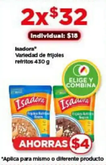 Bodega Aurrerá Isadora Variedad de frijoles refritos 430 g oferta
