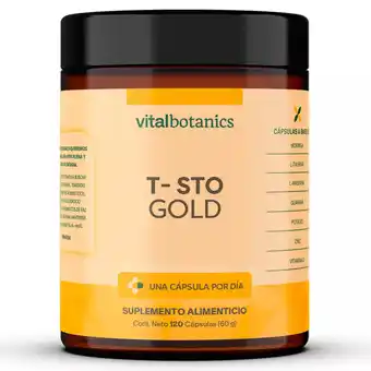 Mercado Libre VitalBotanics T-STO GOLD 120 capsulas de 500 mg | Testo Gold a base de Moringa, Zinc, Vitamina D, Guaraná, Potasio, L-Arginin oferta