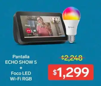 Pantalla ECHO SHOW 5+ Foco LED Wi-Fi RGB