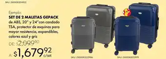 DelSol SET DE 2 MALETAS GEPACK oferta