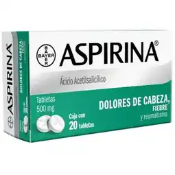 Farmacias YZA Aspirina 500Mg 20 Tabs oferta
