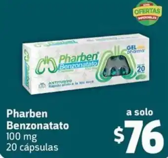 Farmacias YZA Pharben Benzonatato 100mg 20 cápsulas oferta