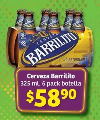 Cerveza Barrilito 325 ml. 6 pack botella