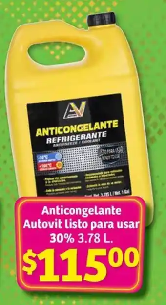 Anticongelante Autovit listo para usar 30% 3.78 L.