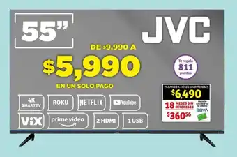 Soriana Híper JVC SMART TV 55" oferta