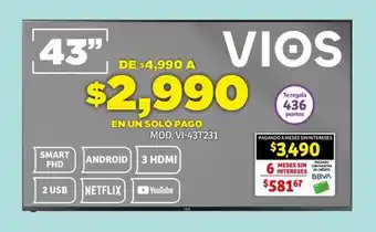 Soriana Híper VIOS MOD. VI-43T231 oferta