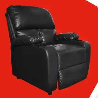 Sillon Reposet Reclinable Individual Tapizado en Simil Cuero Negro
