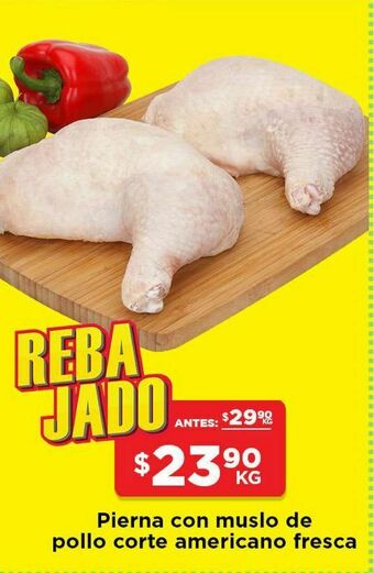 HEB Pierna con muslo de pollo corte americano fresca x kg oferta