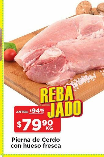 HEB Pierna de cerdo con hueso fresca kg oferta