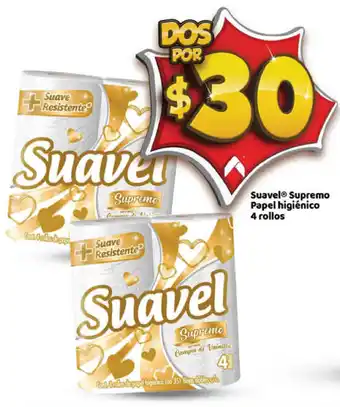 Bodega Aurrerá Suavel Supremo Papel Higiénico 2x4 rollos oferta