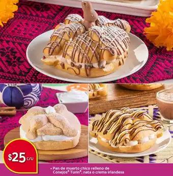 Pan de Muerto Chico Relleno de Conejos Turin, Nata o Crema Irlandesa