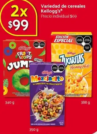 Variedad de Cereales Kellogg's 340g/ 350g/ 388g