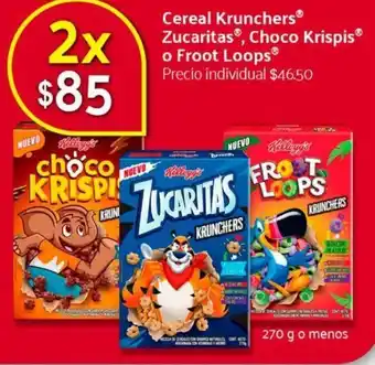 Walmart Express Cereal Krunchers Zucaritas, Choco Krispis o Froot Loops 270g oferta