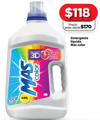 Bodega Aurrerá Detergente Líquido Mas Color 4.65L oferta