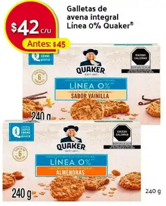 Galletas de Avena Integral Línea 0% Quaker 240g