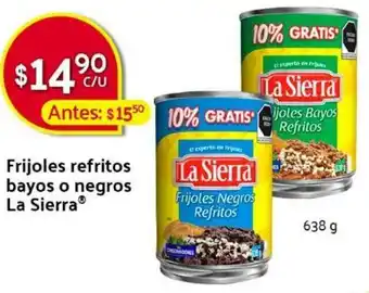 Frijoles Refritos Bayos o Negros La Sierra 638g