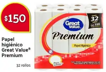 Papel Higiénico Great Value Premium 32 Rollos