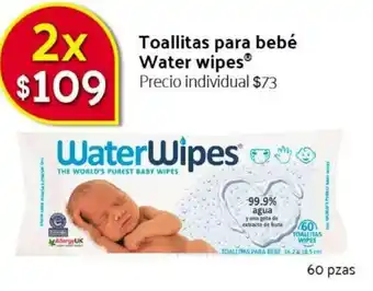 Toallitas para bebé Water Wipes 60 pzas