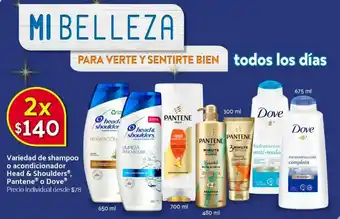 Vareidad de Shampoo o Acondicionador Head & Shoulders Pantene o Dove 650ml/ 700ml/ 480ml/ 675ml