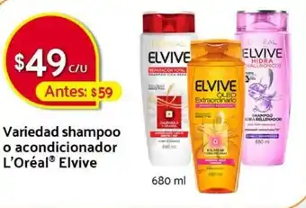 Variedad  Shampoo o Acondicionador L'Oréal Elvive 680ml