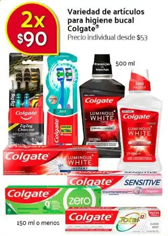 Variedad de Artículos para Higiene Bucal Colgate 500ml/ 150ml