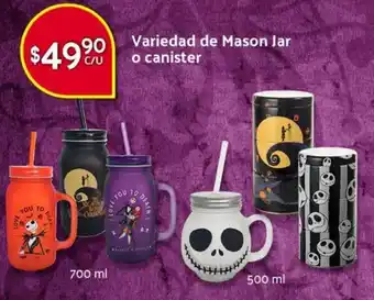 Variedad de Mason Jar o Canister 700ml/ 500ml