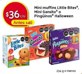 Mini Muffins Little Bites, Mini Gansito o Pingüinos Halloween 234g