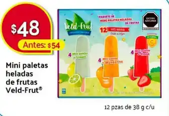 Mini Paletas Headas de Frutas Veld-Frut 12 pzas 38g