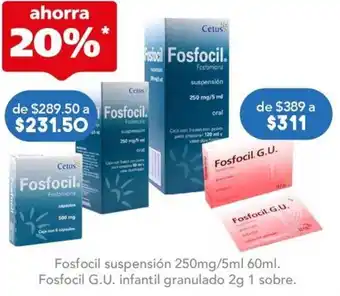 Farmacia San Pablo Fosfocil suspensión 250mg/5ml 60ml oferta
