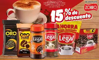 Café Oro frasco 12-200gr/Café Oro 24 Kilates frasco 12-160gr /Café Legal frasco 12-180gr, 12-50gr