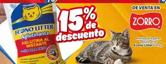 Arena para gatos aglutinante Econo Litter 6-4kg