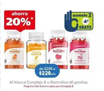 Farmacia San Pablo Al natural - complejo b o electrolitos 60 gomitas oferta
