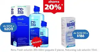 Farmacia San Pablo Renu Fresh solución 355+60ml paquete 2 piezas oferta