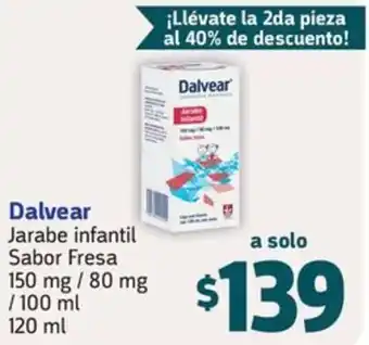 Dalvear Jarabe infantil Sabor Fresa 150mg / 80mg