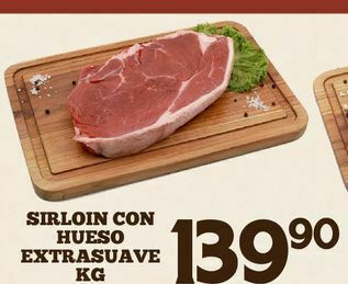 Alsuper Sirloin con hueso extra suave x kg oferta