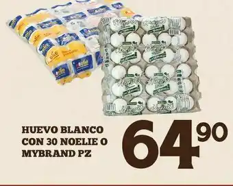 Alsuper Huevos blancos con 30 pzs mybrand o noelie oferta