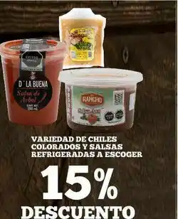 Alsuper Variedad de chiles colorados y salsas refrigeradas a escoger oferta