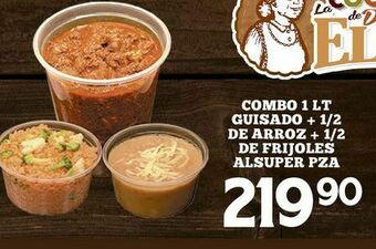Alsuper Combo 1 lt de guisado + 1/2 kg arroz + 1/2 frijoles alsuper oferta