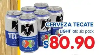 CERVEZA TECATE LIGHT lata six pack