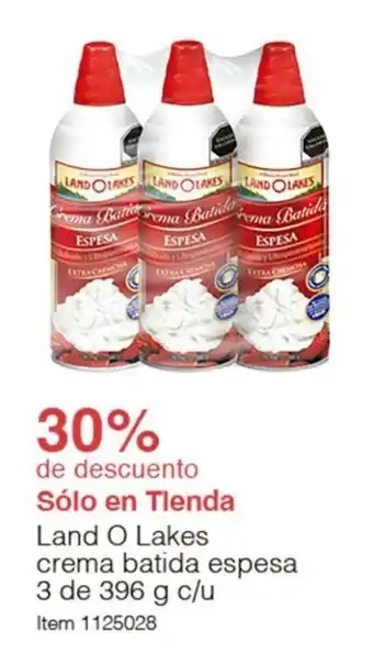Costco Land O Lakes crema batida espesa 3 de 396 g c/u oferta