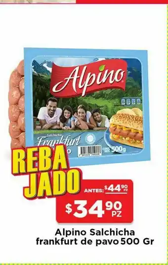 HEB Alpino salchichas frankfurt de pavo 500 gr oferta