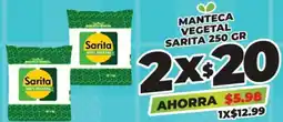 Merco MANTECA VEGETAL SARITA 2x250GR oferta