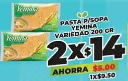 Merco PASTA P/SOPA YEMINA VARIEDAD 2x200GR oferta